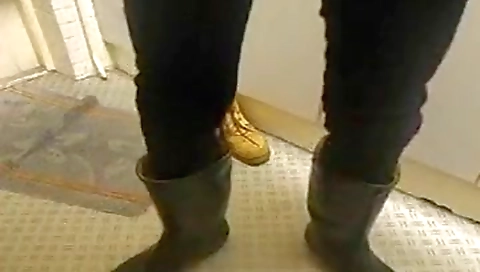 She's first time with her black stockings gets