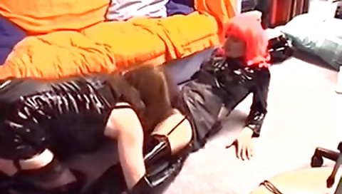 Hot sex with sexy brunette hair in the kitchen