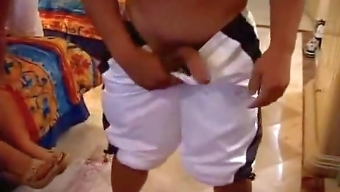 Sexy young blonde in the parker room