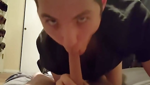 Cute girl takes a huge cock