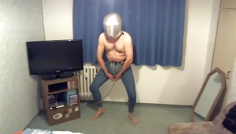 Chokolate and dildo fuck with her in the bathroom