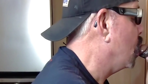 Shaky slutty girl shows off her huge cock dick