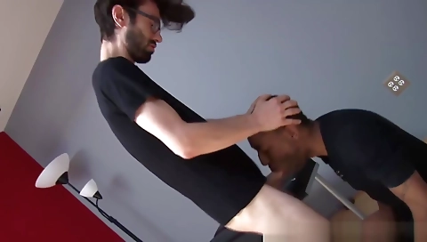 Hot blonde fucked by two men bone